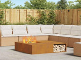 Fire Pit Brown 100 x 100 x 30 cm Weathering Steel 859001
