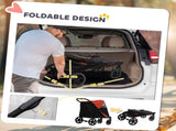 One-Click Foldable Pet Stroller, with Universal Wheels, Shock absorber, for Medium and Large Dogs T3398P349600