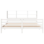 ZNTS Bookcase Bed without Mattress White 180x200 cm Super King Solid Wood Pine 3321906