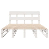 Bed Frame without Mattress White 135x190 cm Double Solid Wood Pine 3302313