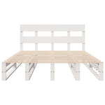 Bed Frame without Mattress White 140x190 cm Solid Wood Pine 3302316