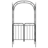 Garden Arch with Gate Black 108x45x235 cm Steel 319352