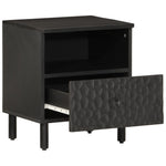 ZNTS Bedside Cabinets 2 pcs Black 40x33x46 cm Solid Wood Mango 356826