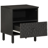 ZNTS Bedside Cabinets 2 pcs Black 40x33x46 cm Solid Wood Mango 356826