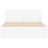 Bed Frame White Engineered Wood, Plywood Small Double Durable 3207511