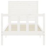 Bed Frame without Mattress White 90x200 cm Solid Wood Pine 3193192