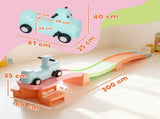 3 Four-Piece Ride on Kids Roller Coaster w/ Non-Slip Steps, for Ages 2-5 Years - Orange T3398P422376