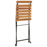 Folding Bistro Chair Set of 2 Natural Teak Solid teak wood 319979