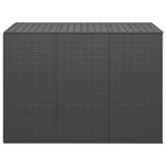 Garden Cushion Box PE Rattan 145x100x103 cm Black 317229