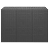 Garden Cushion Box PE Rattan 145x100x103 cm Black 317229