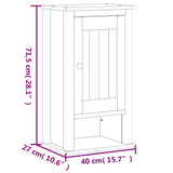 Bathroom Wall Cabinet Black Solid Pine, Engineered Wood, Metal 358549