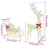 Reindeer Pull Sleigh Warm white 70 x 26 x 129 cm PET 42019079