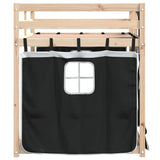 Bunk Bed without Mattress White&Black 90x200 cm Solid Wood Pine 3283892