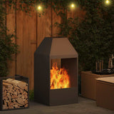 Fire Pit Black 50 x 50 x 100 cm Steel 858988