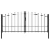 Double Gate with Lock Woerden Grey 400 x 224.5 cm Steel 42008858