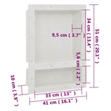 Shower Niche with 2 Compartments Matt White 41x51x10 cm 151396