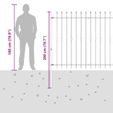 Spike Fence Asten Black 200 x 200 cm Powder-Coated Steel 42030084