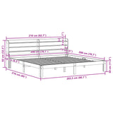 Bed Frame with Headboard without Mattress White 200x200 cm 3306797