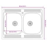 Sink Base Cabinet Lucca 2 pcs High Gloss White Engineered Wood 3315013