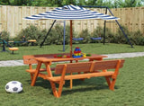 Picnic Table for 4 Kids with Umbrella Solid Wood Fir 3281620
