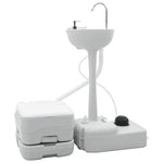 Camping Toilet 2 pcs Grey and White 50.5 x 33 x 103 cm 42001433