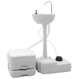Camping Toilet 2 pcs Grey and White 50.5 x 33 x 103 cm 42001433