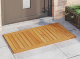 Bath Mat Plain Brown 100 x 55 cm Solid Acacia Wood 42025269