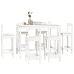 7 Piece Bar Set White Solid Wood Pine 3124713