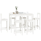 7 Piece Bar Set White Solid Wood Pine 3124713