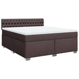 Box Spring Bed with Mattress Dark Brown 180x200 cm Fabric 3285977
