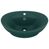 Luxury Basin Overflow Oval Matt Dark Green 58.5x39 cm Ceramic 146937