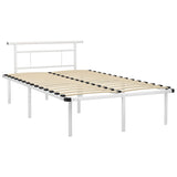 Bed Frame White Powder-coated metal, plywood Double Durable 324827