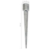 Ground Spikes 12 pcs Silver 9x9x90 cm Galvanised Steel 145418