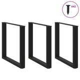 Dining Table Legs U-Shaped 3 pcs Black 80x cm Steel 4013204