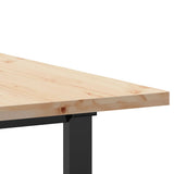 Dining Table O-Frame 140x80x75.5 cm Solid Wood Pine and Steel 3282742