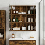 Bathroom Mirror Cabinet Smoked Oak 60 x 14.5 x 70 cm 889059