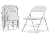 4pcs Elegant Foldable Iron & PVC Chairs for Convention & Exhibition White 27957354