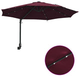Garden Parasol Manual Bordeaux Red 248 x 248 x 148 cm 42003247