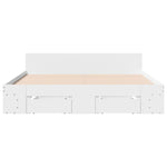 ZNTS Bed Frame with Drawers without Mattress White 140x190 cm 3280762