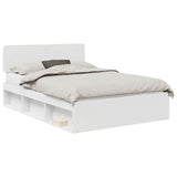 Bed Frame with Headboard White 150 x 200 cm Solid Pine Wood 3412060