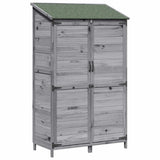 Garden Shed with Roof Grey 106.5 x 56 x 176 cm Solid Fir Wood 42033450