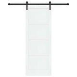 Sliding Door White and Black 78 x 211 cm Solid Pine Wood 3333165