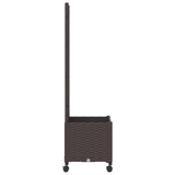 Garden Planter with Trellis&Wheels Brown 40 x 40 x 146 cm PP 3422919