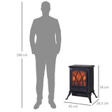 Electric Stove Heater with Realistic Flame Effect, 2000W Portable Indoor Freestanding Electric T3398P379088