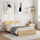 Bed Frame Sonoma Oak Engineered Wood Double Bed Frame 3207632
