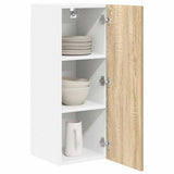 Hanging Cabinet with Door Sonoma Oak and White 30 x 31 x 80 cm 884246