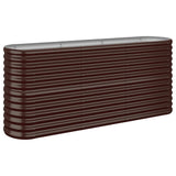 Garden Raised Bed Galvanised Steel 152x40x68 cm Brown 318895