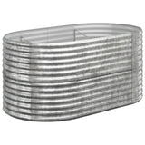 Garden Raised Bed Galvanised Steel 152x80x68 cm Silver 318952