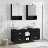 Bathroom Furniture Set 5 pcs Black Oak 3406720