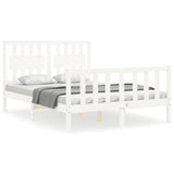 Bed Frame without Mattress White Small Double Solid Wood Pine 3192397